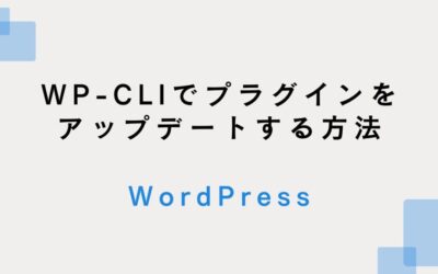 WP-CLI で WordPress プラグインのバージョンをアップデートする方法