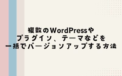 複数のWordPressやプラグイン、テーマなどを一括でバージョンアップする方法