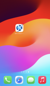 iPhoneのホーム画面に表示されたホームページのアイコン
